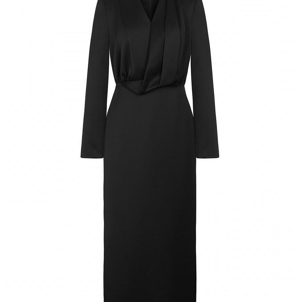 Quinn Sheath Long Sleeved Taffeta Midi Dress - MEAN BLVD