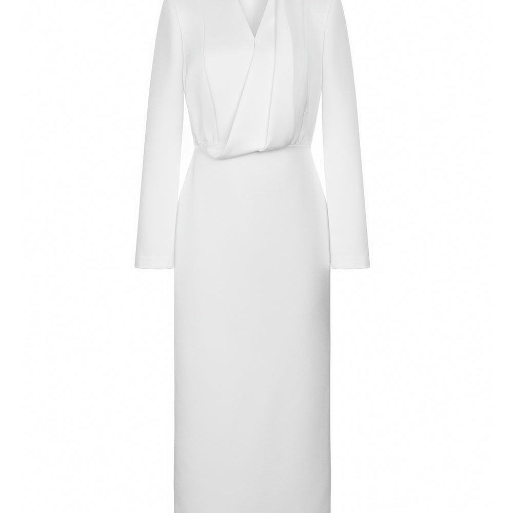 Quinn Sheath Long Sleeved Taffeta Midi Dress - MEAN BLVD