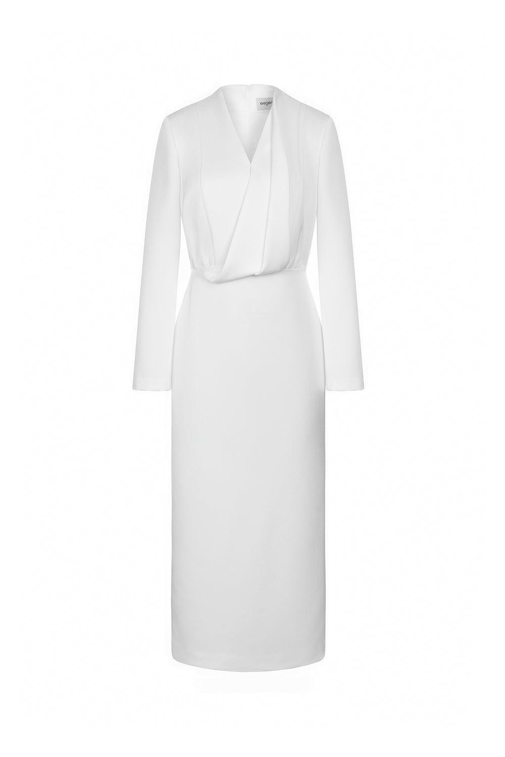 Quinn Sheath Long Sleeved Taffeta Midi Dress - MEAN BLVD