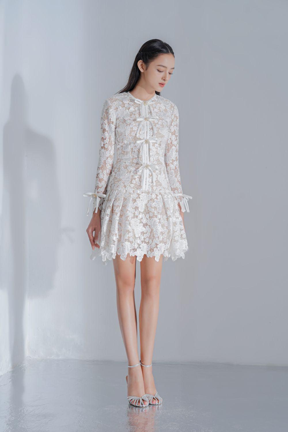 Quinnley Drop Waist Round Neck Lace Mini Dress – MEAN BLVD