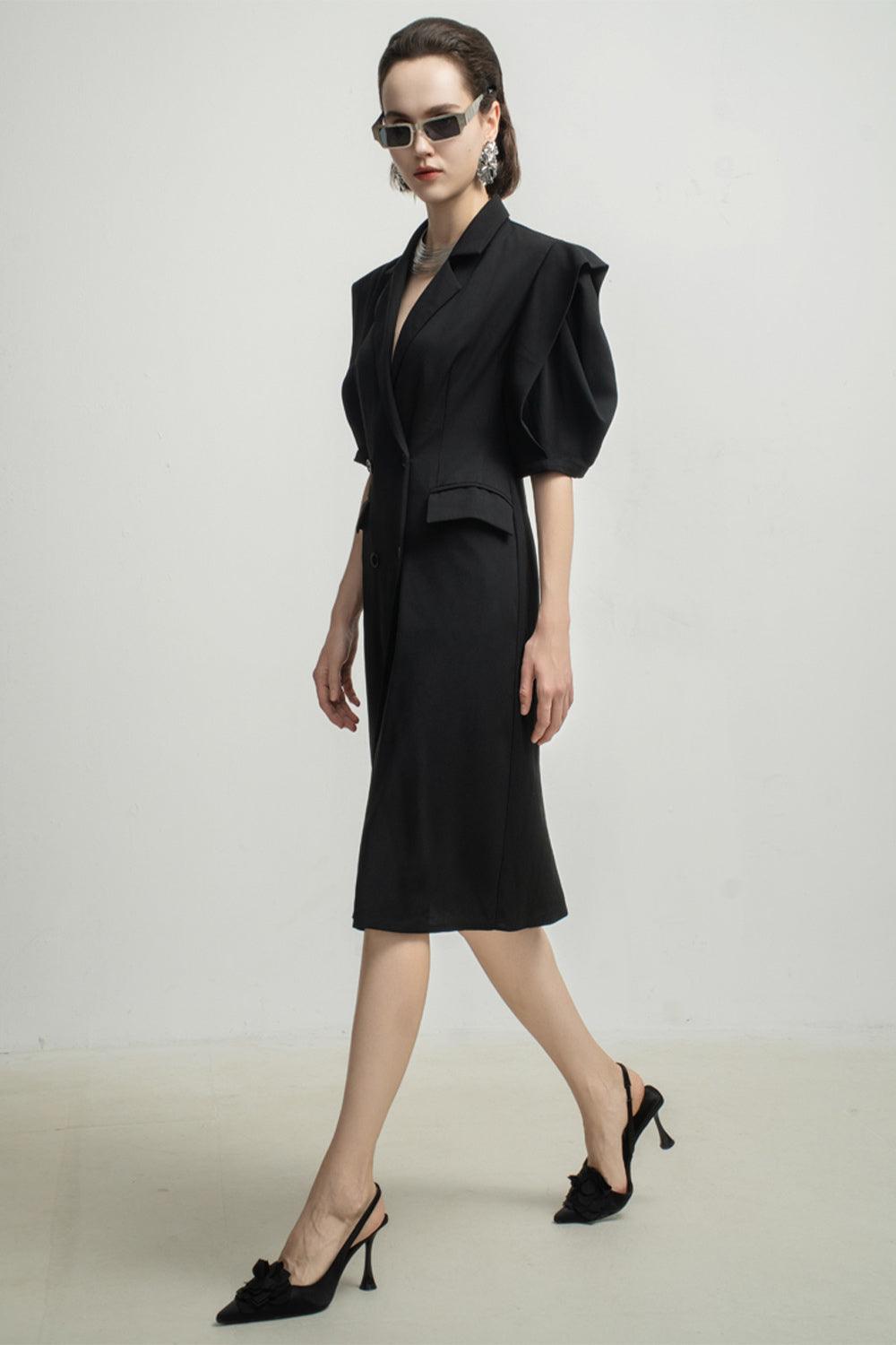 Alexis Sheath Double Breasted Polyester Knee-length Dress