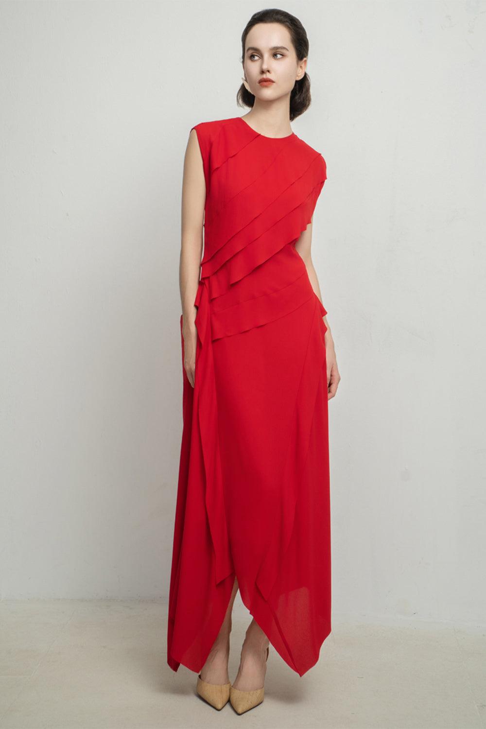 Daisy Layered Ruffled Silk Maxi Dress