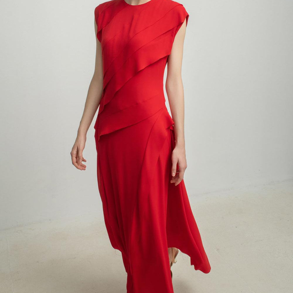 Daisy Layered Ruffled Silk Maxi Dress