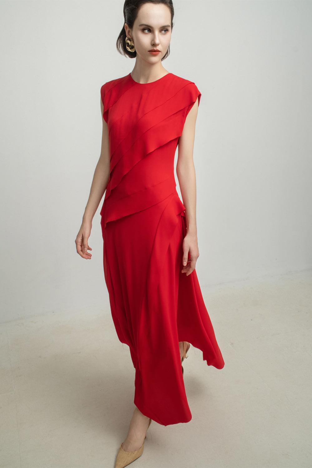 Daisy Layered Ruffled Silk Maxi Dress