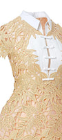 Rachel A-line Collared Neck Lace Mini Dress - MEAN BLVD