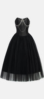 Rachel Strapless Pleated Trerena Taffeta Midi Dress - MEAN BLVD