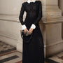 Raelynn A-line Long Sleeved Cotton Lace Maxi Dress - MEAN BLVD