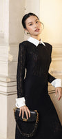 Raelynn A-line Long Sleeved Cotton Lace Maxi Dress - MEAN BLVD