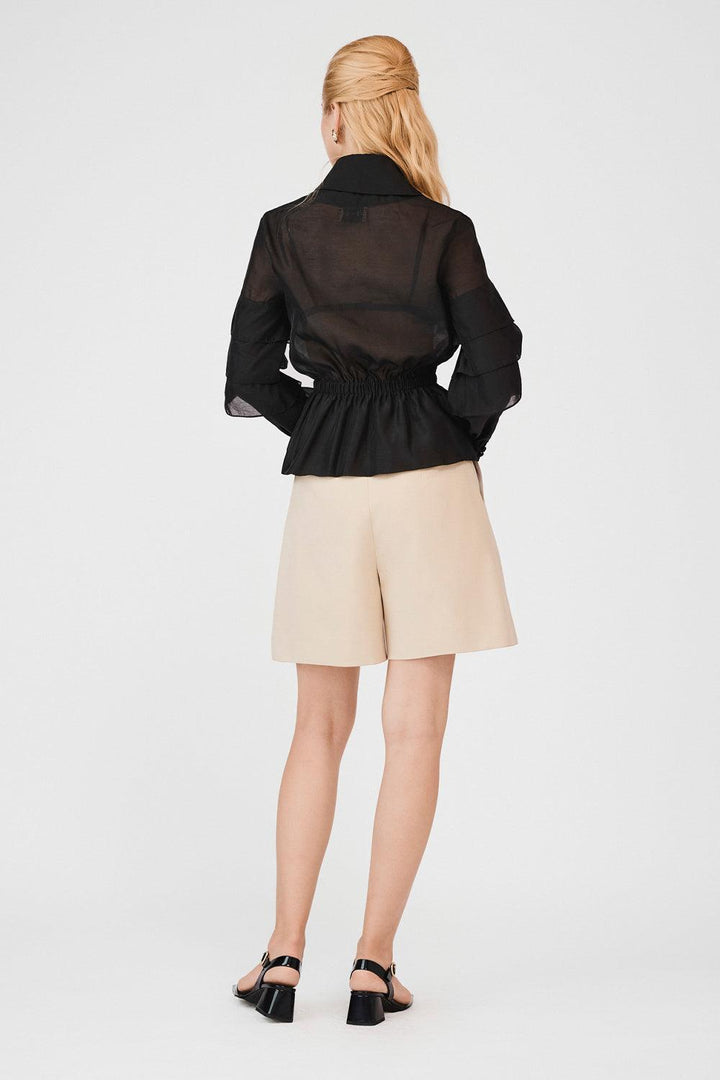 Raelynn Peplum Ruffle Layer Organza Shirt - MEAN BLVD