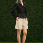 Raelynn Straight Wide Leg Khaki Above The Knee Shorts - MEAN BLVD