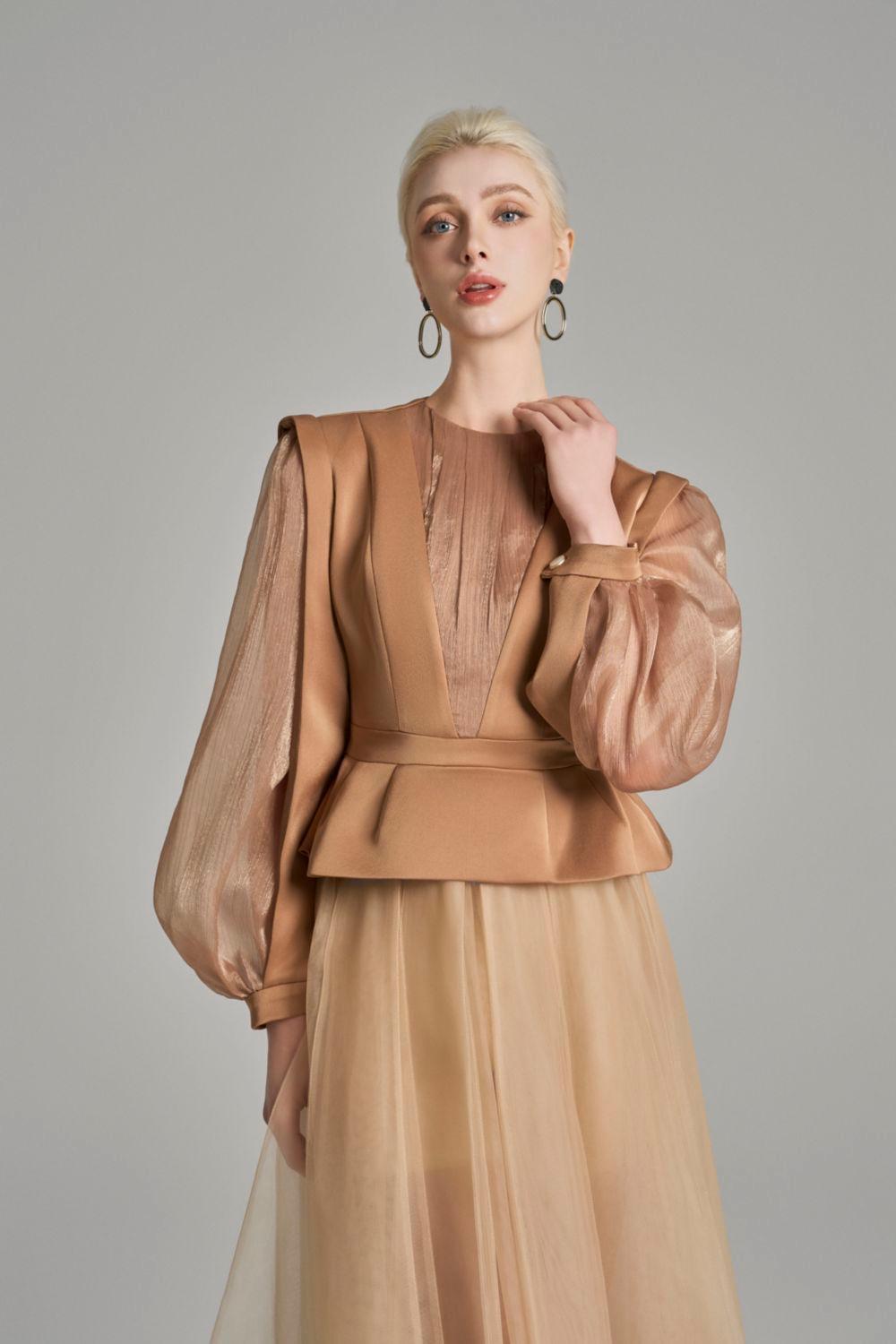 Raina Gathered See-Through Voile Midi Skirt - MEAN BLVD