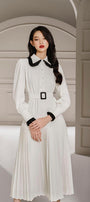 Randy Drop Waist Pleated Cotton Silk Midi Dress - MEAN BLVD