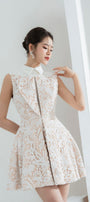 Ratih A-line Pointed Flat Collar Lace Mini Dress - MEAN BLVD