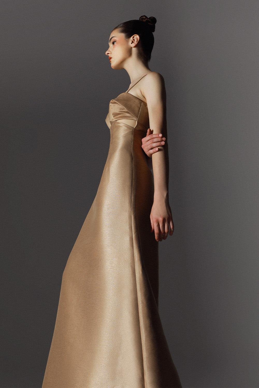 Ravish A-line Spaghetti Strap Brocade Floor Length Dress - MEAN BLVD