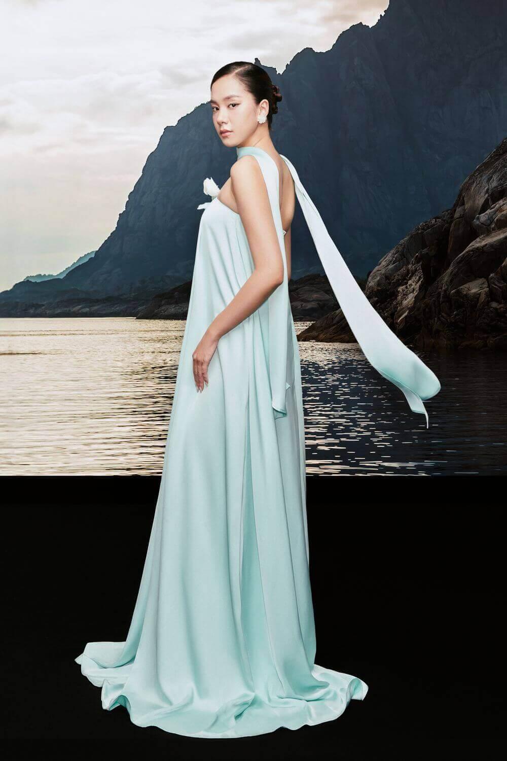 Rayan Strapless Pleated Chest Silk Maxi Dress - MEAN BLVD