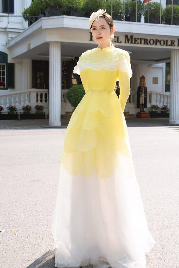 Reagan Fitted Layered Organza Long Length Ao Dai