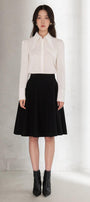 Remy A-line High Waist Twill Knee-length Skirt - MEAN BLVD