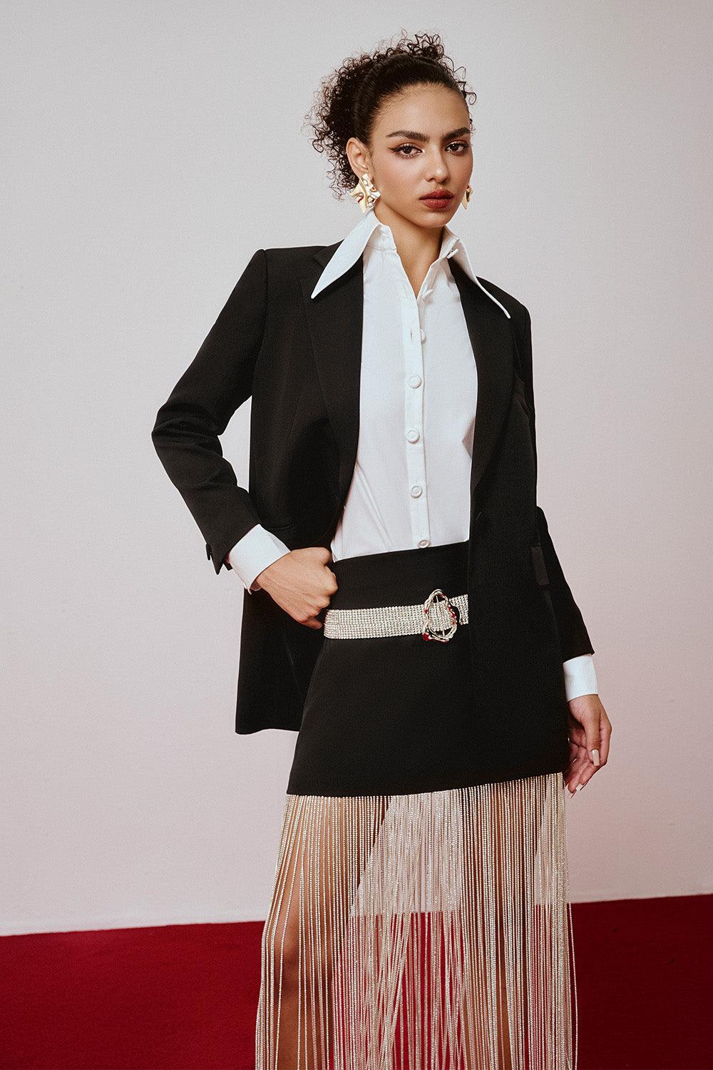 Reng A-line Stone Cotton Mini Skirt - MEAN BLVD