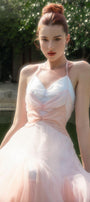 Reverie Halter Sleeveless Tulle Ankle Length Dress - MEAN BLVD