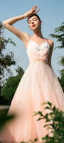 Reverie Halter Sleeveless Tulle Ankle Length Dress - MEAN BLVD