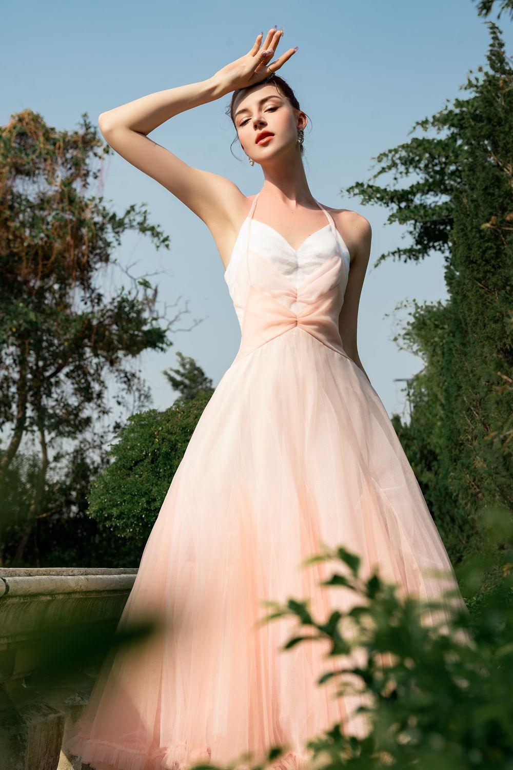 Reverie Halter Sleeveless Tulle Ankle Length Dress - MEAN BLVD