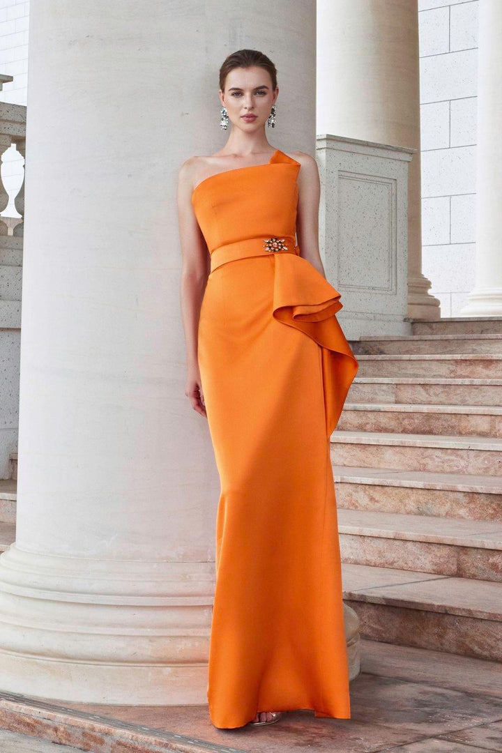 Reverie Strapless Back Slit Silk Floor Length Dress - MEAN BLVD