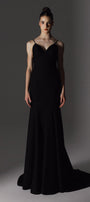 Revival Mermaid Sweetheart Neck Wool Cotton Floor Length Dress - MEAN BLVD