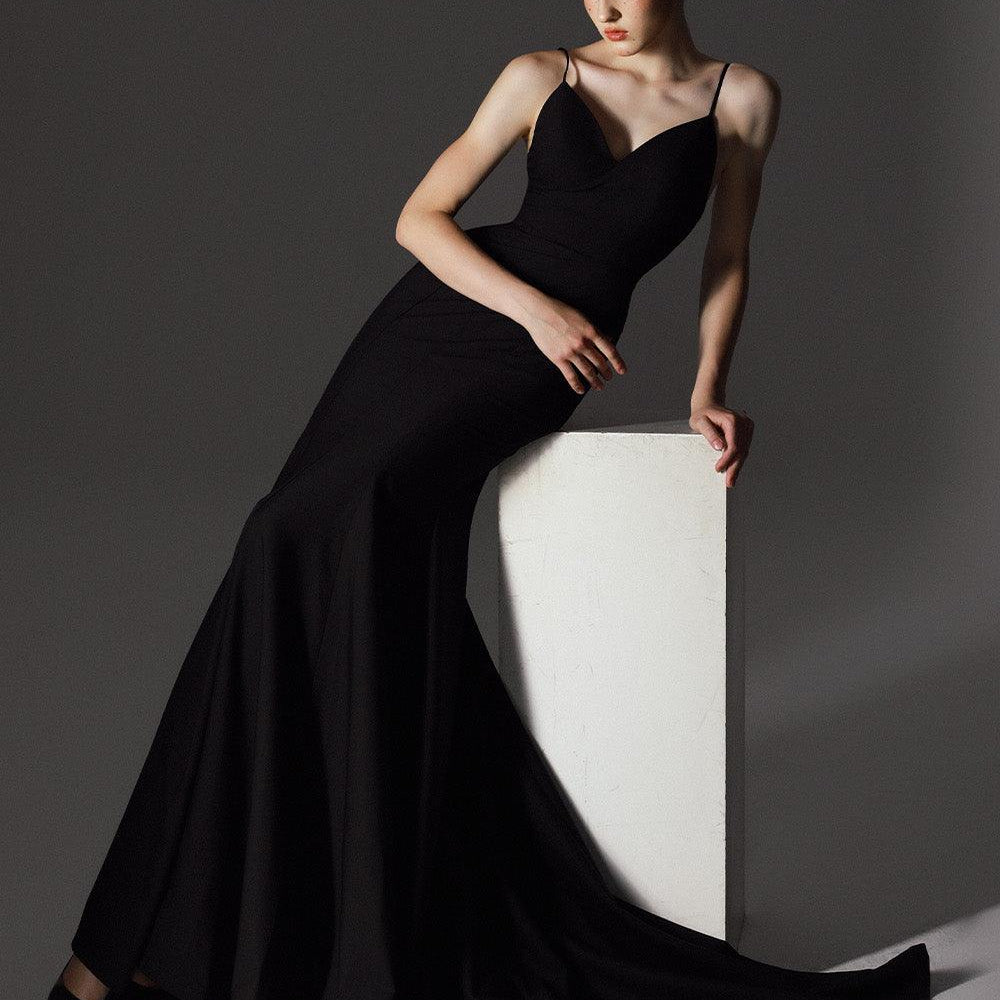 Revival Mermaid Sweetheart Neck Wool Cotton Floor Length Dress - MEAN BLVD