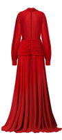 Reyna A-line Bishop Sleeved Chiffon Floor Length Dress - MEAN BLVD