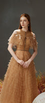 Reynolds Layered Cold Shoulder Sleeved Organza Midi Dress - MEAN BLVD