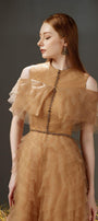 Reynolds Layered Cold Shoulder Sleeved Organza Midi Dress - MEAN BLVD
