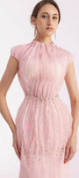 Rhodes Mermaid Cap Sleeved Silk Organza Floor Length Dress - MEAN BLVD