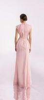 Rhodes Mermaid Cap Sleeved Silk Organza Floor Length Dress - MEAN BLVD