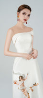 Richiamo A-line Waist Pleated Taffeta Calf Length Dress - MEAN BLVD