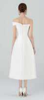 Richiamo A-line Waist Pleated Taffeta Calf Length Dress - MEAN BLVD