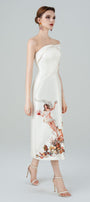 Richiamo A-line Waist Pleated Taffeta Calf Length Dress - MEAN BLVD