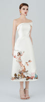 Richiamo A-line Waist Pleated Taffeta Calf Length Dress - MEAN BLVD
