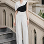 Rina Straight Asymmetric Sleeved Wool Twill Top - MEAN BLVD