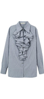 Rina Straight Ruffled Cotton Blouse - MEAN BLVD