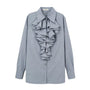 Rina Straight Ruffled Cotton Blouse - MEAN BLVD