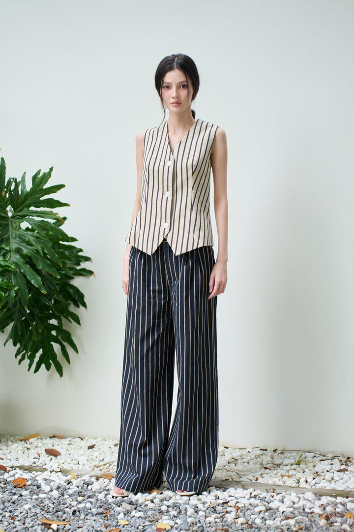 Rina Straight Wide Leg Linen Floor Length Pants - MEAN BLVD