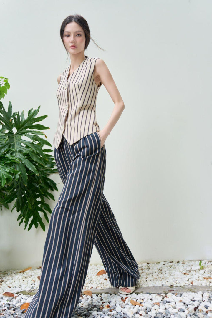 Rina Straight Wide Leg Linen Floor Length Pants - MEAN BLVD