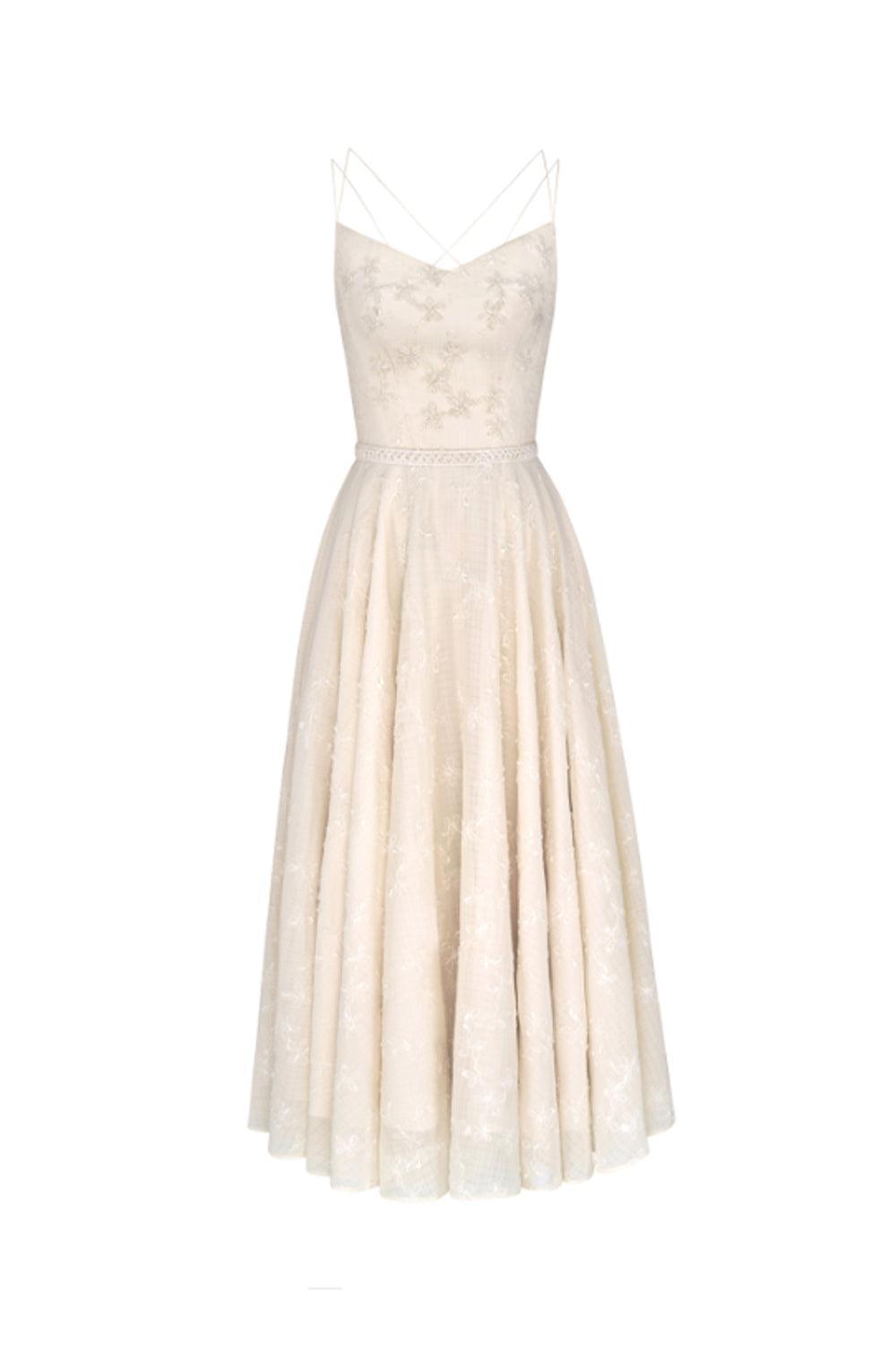 Rio A-line Spaghetti Strap Lace Midi Dress - MEAN BLVD