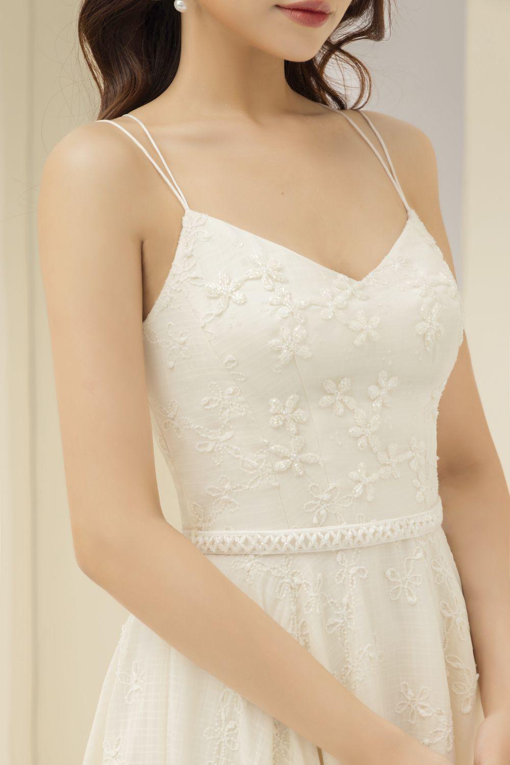Rio A-line Spaghetti Strap Lace Midi Dress - MEAN BLVD