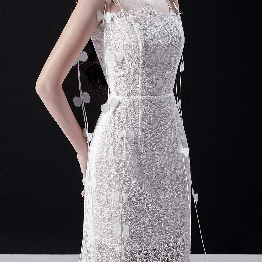 Rishima Sheath Spaghetti Strap Lace Midi Dress - MEAN BLVD