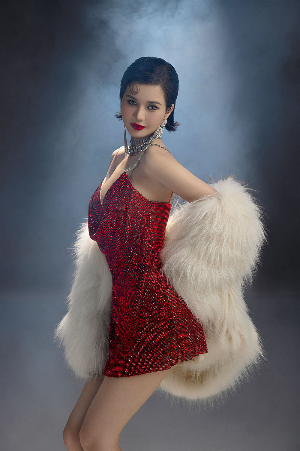 Glimering Gala A-line Spaghetti Strap Mesh Mini Dress