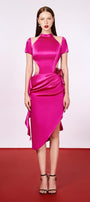Rivendell Asymmetric Short Sleeved Silk Midi Dress - MEAN BLVD