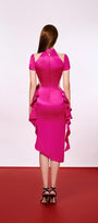 Rivendell Asymmetric Short Sleeved Silk Midi Dress - MEAN BLVD