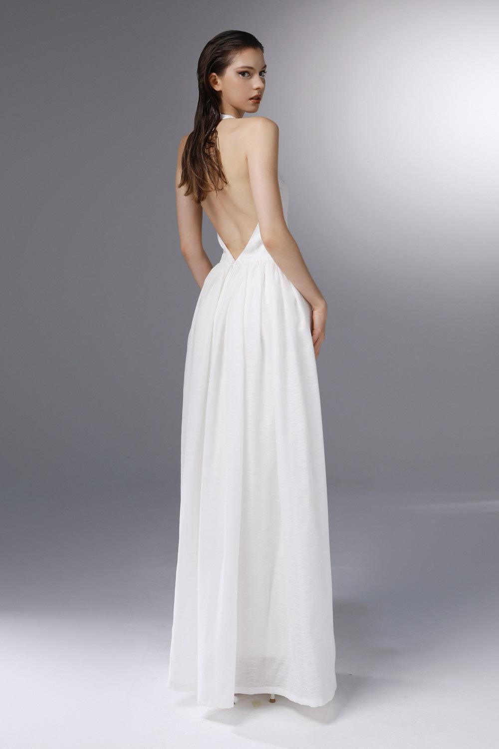 Women's Riviera Sheath Extended Flap Silk Cotton Blend Ankle Length Dress 0/1/2/3 White MEAN BLVD White / 1 Women's Riviera Sheath Extended Flap Silk Cotton Blend Ankle Length Dress 0/1/2/3 White MEAN BLVD White / 1