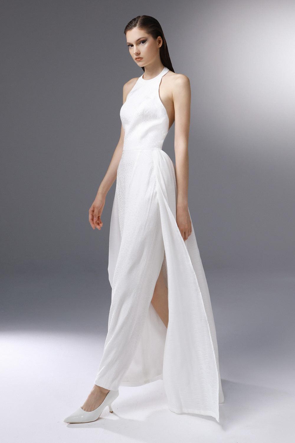 Women's Riviera Sheath Extended Flap Silk Cotton Blend Ankle Length Dress 0/1/2/3 White MEAN BLVD White / 1 Women's Riviera Sheath Extended Flap Silk Cotton Blend Ankle Length Dress 0/1/2/3 White MEAN BLVD White / 1